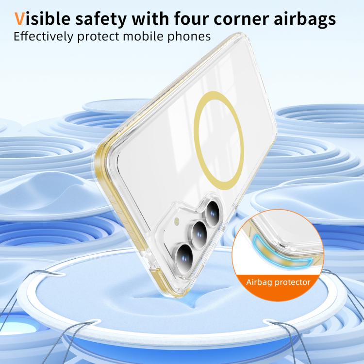 For Samsung Galaxy S25 FE 5G Crystal Shield Clear Magnetic Acrylic Hybrid TPU Phone Case