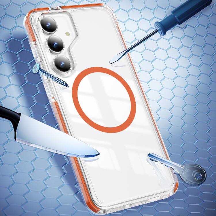 For Samsung Galaxy S25 FE 5G Crystal Shield Clear Magnetic Acrylic Hybrid TPU Phone Case