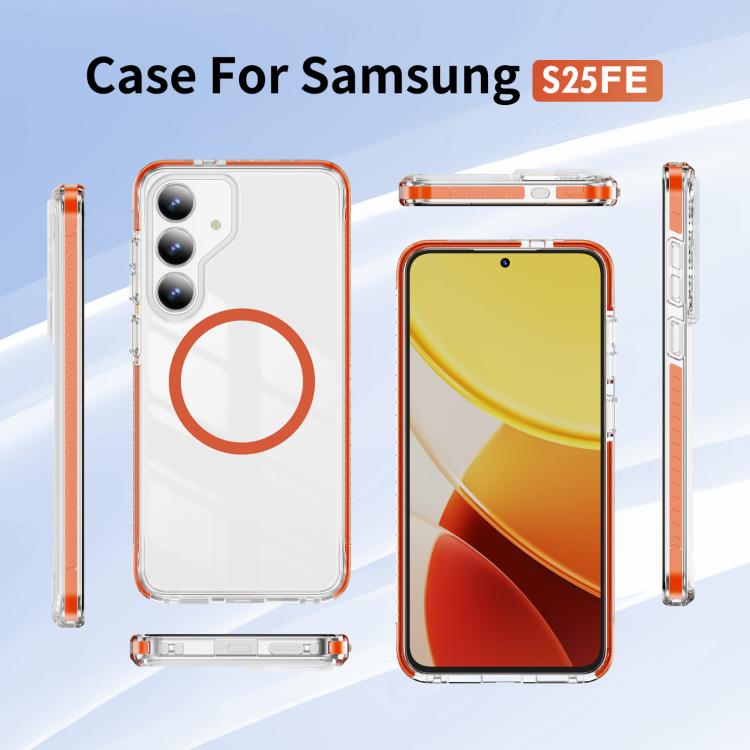 For Samsung Galaxy S25 FE 5G Crystal Shield Clear Magnetic Acrylic Hybrid TPU Phone Case