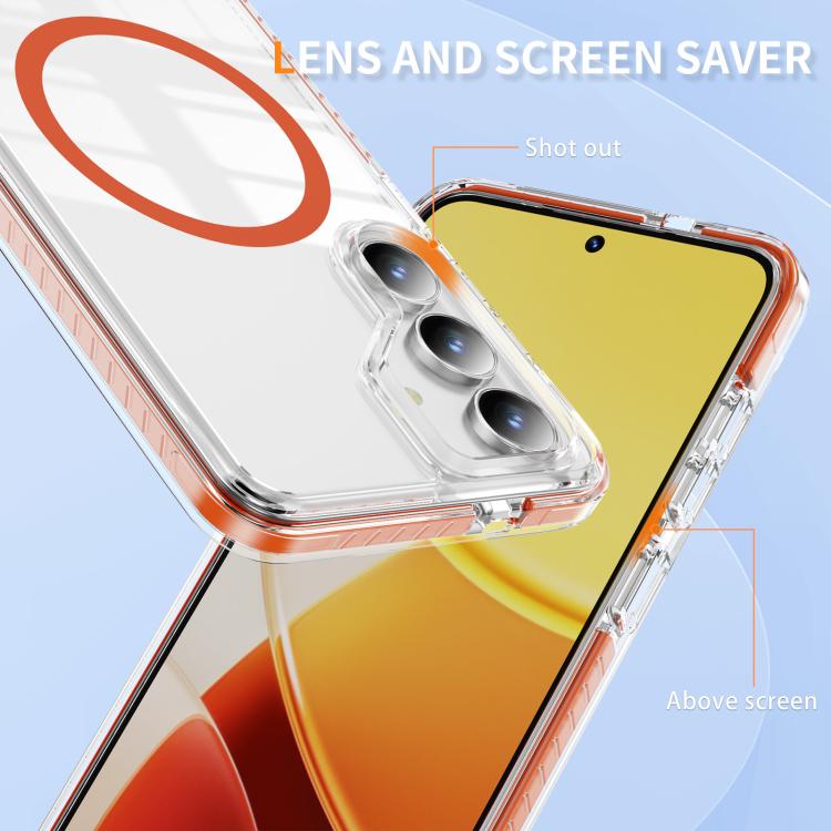 For Samsung Galaxy S25 FE 5G Crystal Shield Clear Magnetic Acrylic Hybrid TPU Phone Case