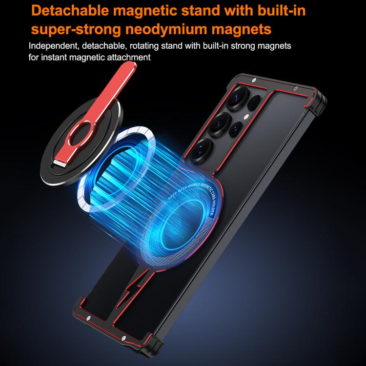 For Samsung Galaxy S25 Ultra 5G Hollow Borderless Magnetic MagSafe Aluminum Alloy Phone Case
