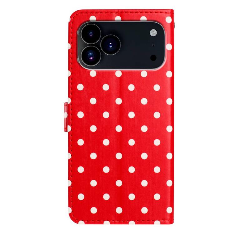 For iPhone 17 Pro Max Small Dots Pattern Vegan Leather Phone Case