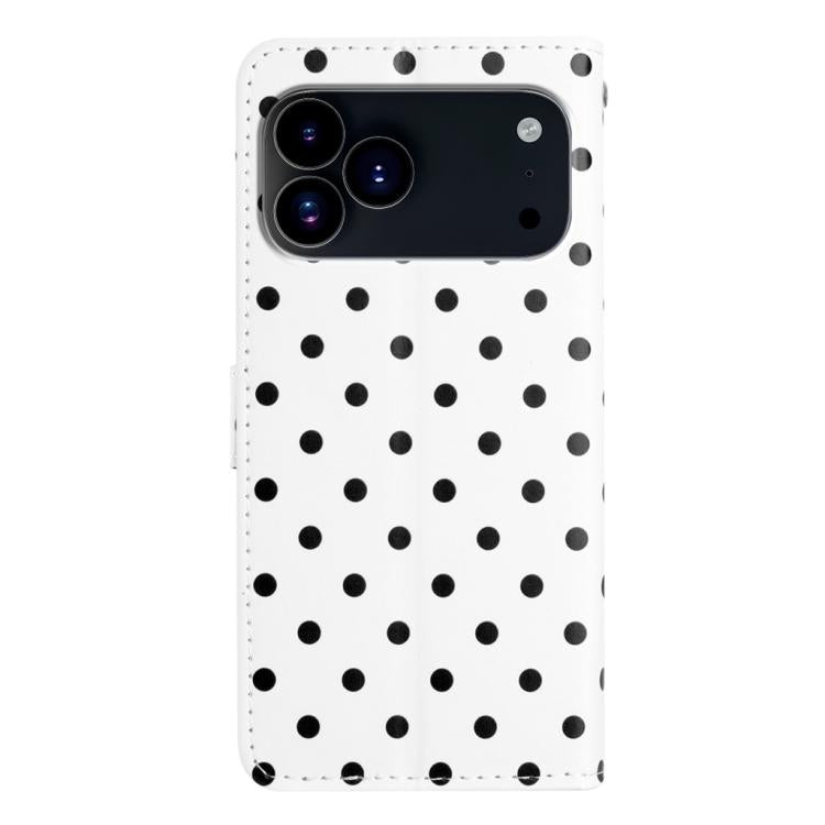For iPhone 17 Pro Max Small Dots Pattern Vegan Leather Phone Case