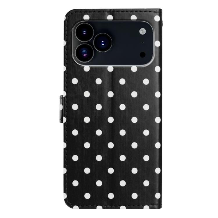 For iPhone 17 Pro Max Small Dots Pattern Vegan Leather Phone Case