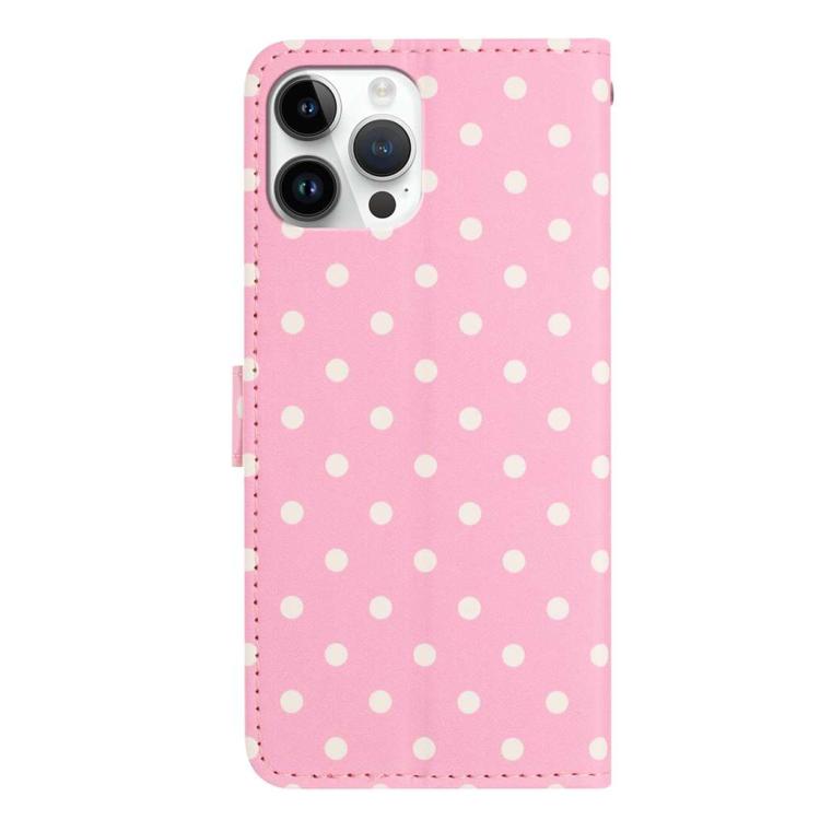 For iPhone 16 Pro Max Small Dots Pattern Vegan Leather Phone Case