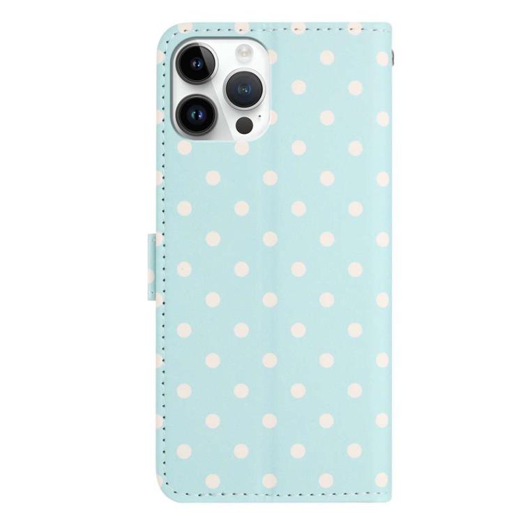 For iPhone 16 Pro Max Small Dots Pattern Vegan Leather Phone Case