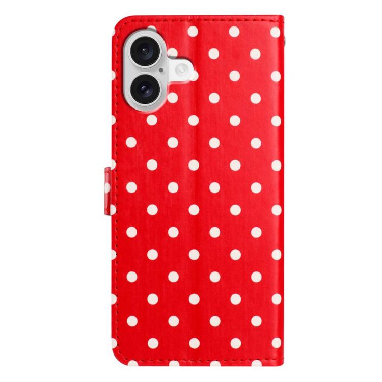 For iPhone 16 Plus Small Dots Pattern Vegan Leather Phone Case