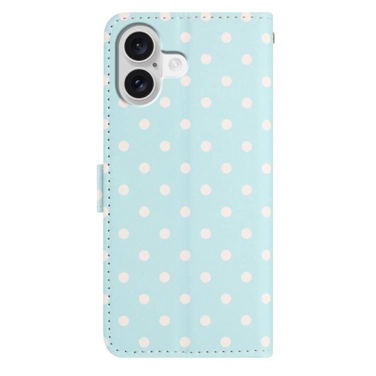 For iPhone 16 Plus Small Dots Pattern Vegan Leather Phone Case