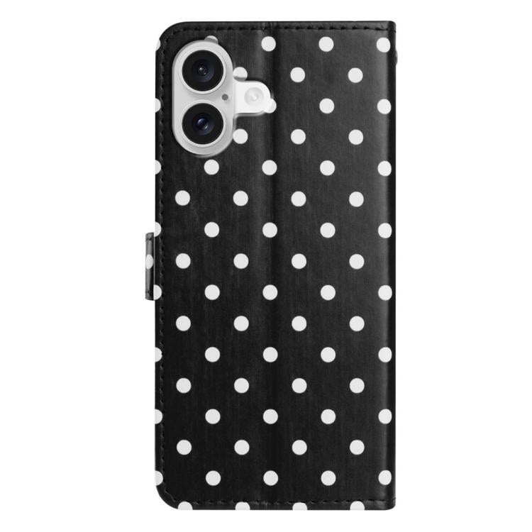 For iPhone 16 Plus Small Dots Pattern Vegan Leather Phone Case