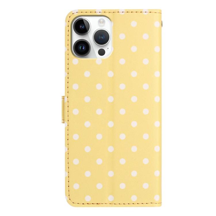 For iPhone 15 Pro Small Dots Pattern Vegan Leather Phone Case