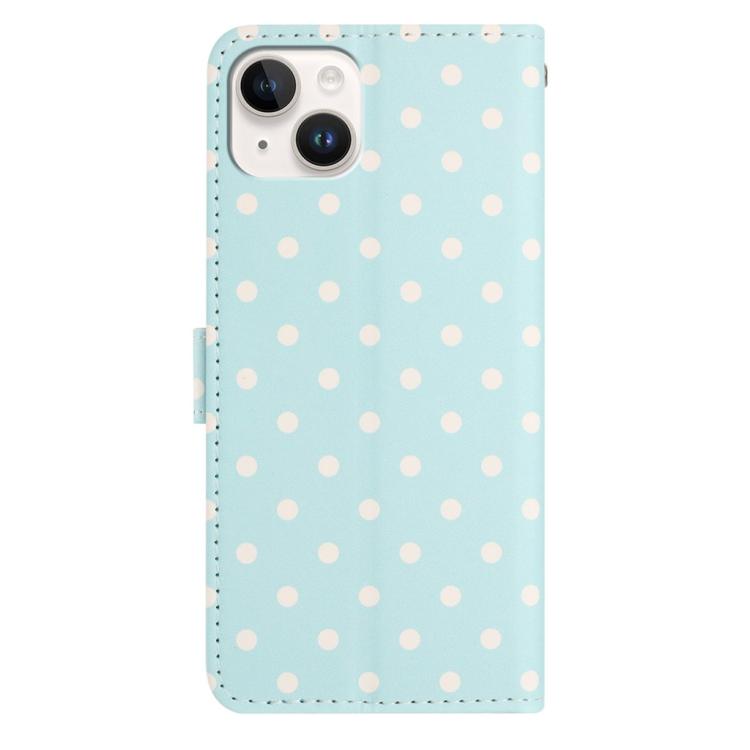 For iPhone 15 Small Dots Pattern Vegan Leather Phone Case