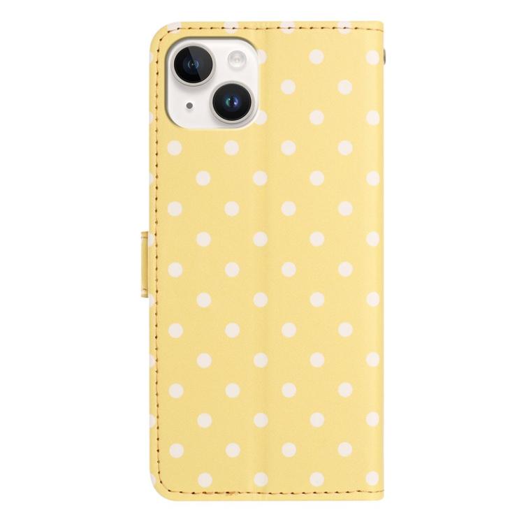 For iPhone 14 Plus Small Dots Pattern Vegan Leather Phone Case