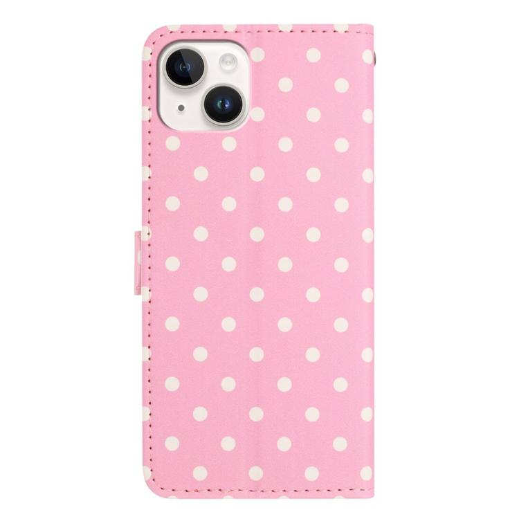 For iPhone 14 Small Dots Pattern Vegan Leather Phone Case