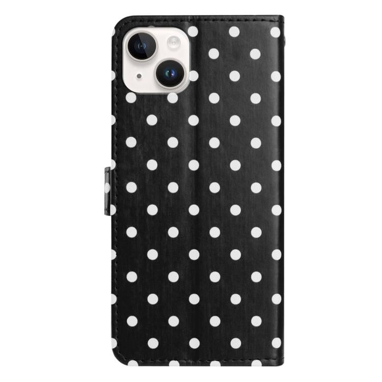For iPhone 14 Small Dots Pattern Vegan Leather Phone Case