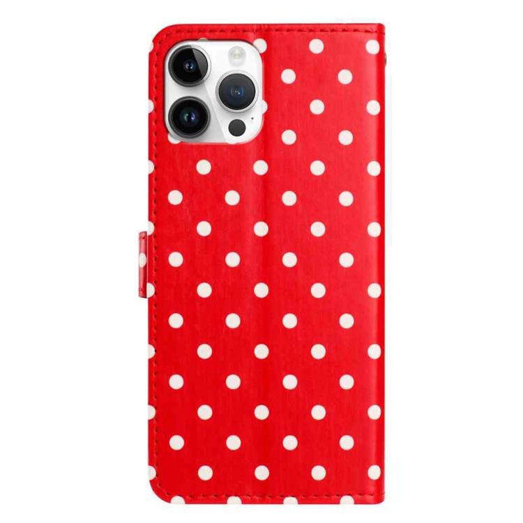 For iPhone 14 Pro Max Small Dots Pattern Vegan Leather Phone Case