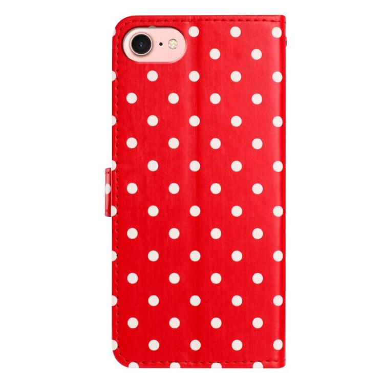 For iPhone SE 2022 / SE 2020 / 7 / 8 Small Dots Pattern Vegan Leather Phone Case