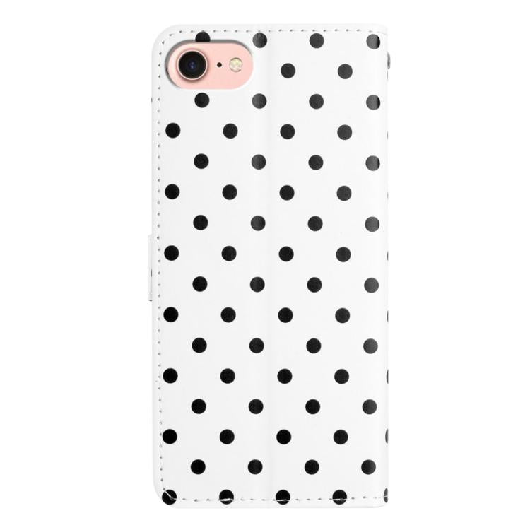 For iPhone SE 2022 / SE 2020 / 7 / 8 Small Dots Pattern Vegan Leather Phone Case
