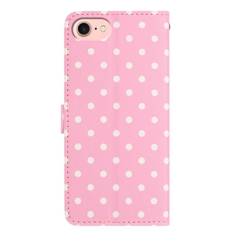 For iPhone SE 2022 / SE 2020 / 7 / 8 Small Dots Pattern Vegan Leather Phone Case