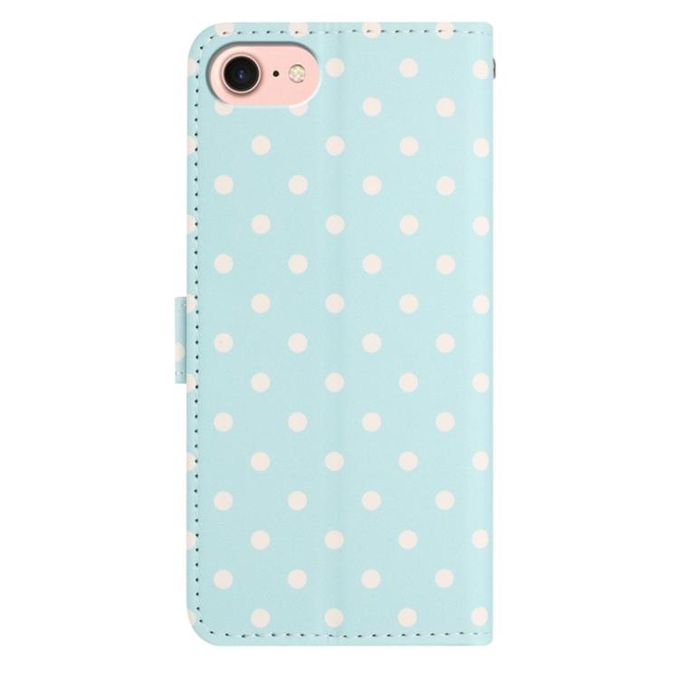 For iPhone SE 2022 / SE 2020 / 7 / 8 Small Dots Pattern Vegan Leather Phone Case