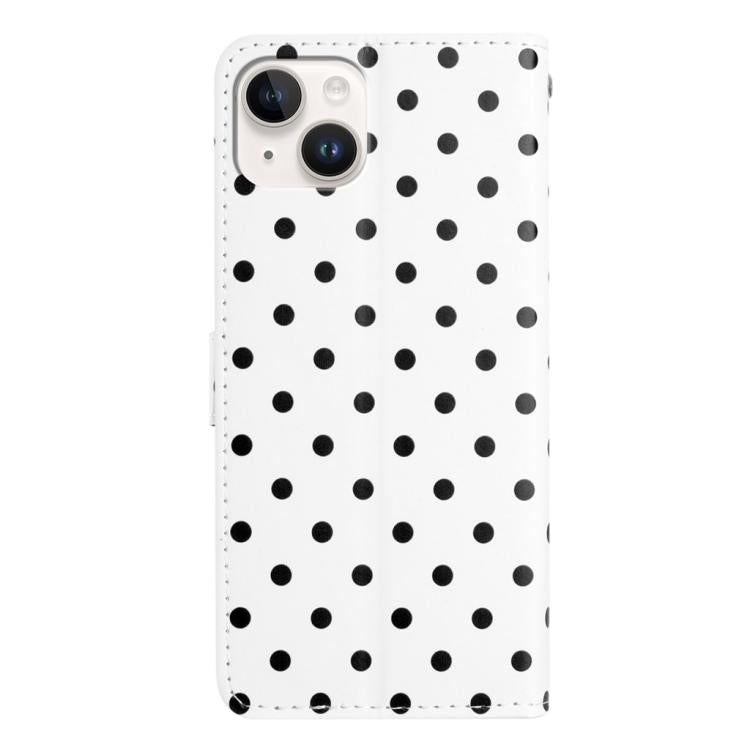 For iPhone 13 Small Dots Pattern Vegan Leather Phone Case