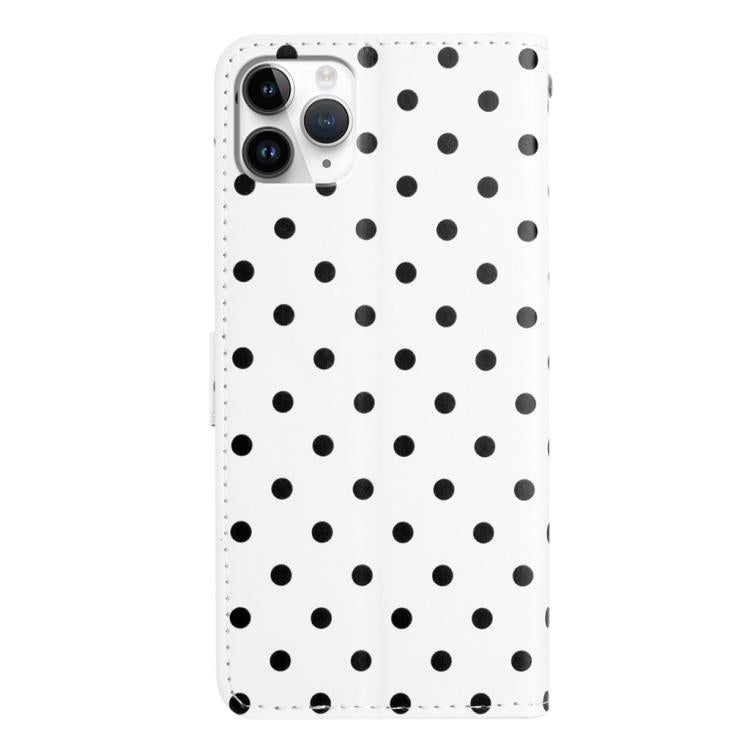 For iPhone 11 Pro Max Small Dots Pattern Vegan Leather Phone Case