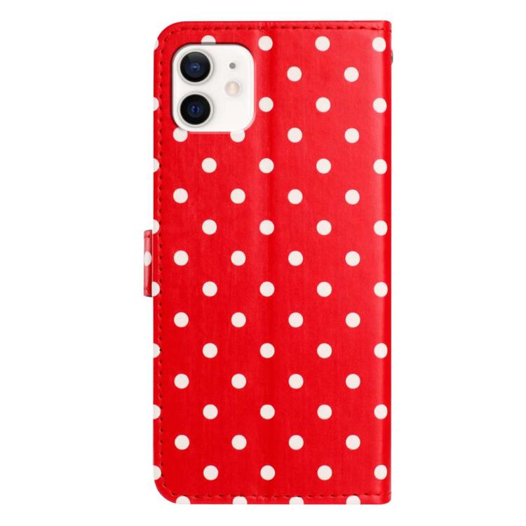 For iPhone 11 Small Dots Pattern Vegan Leather Phone Case