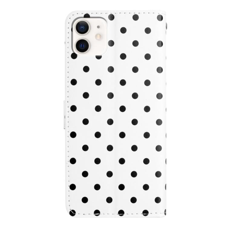 For iPhone 11 Small Dots Pattern Vegan Leather Phone Case