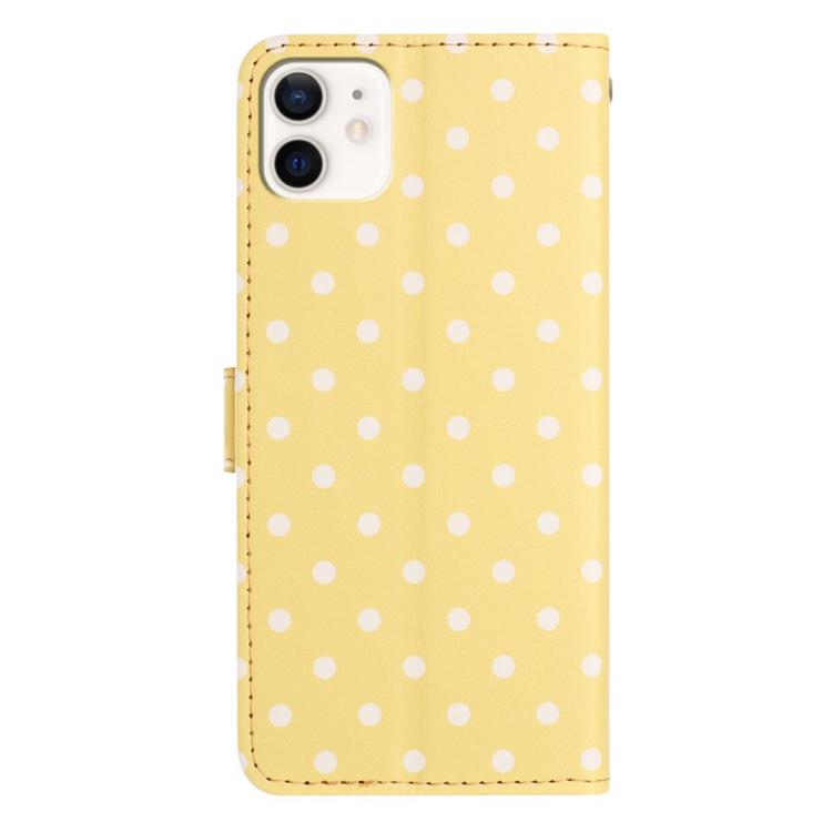For iPhone 11 Small Dots Pattern Vegan Leather Phone Case