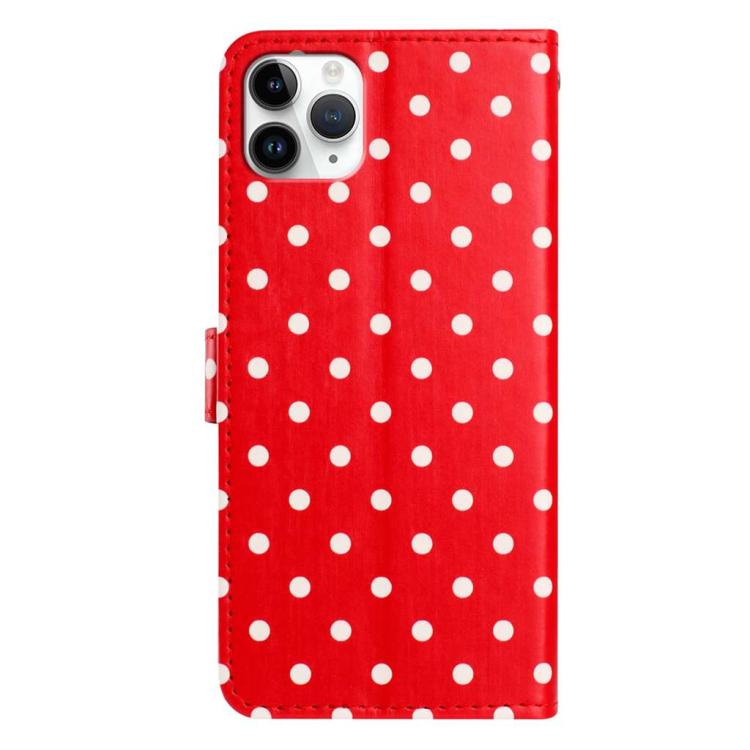 For iPhone 11 Pro Small Dots Pattern Vegan Leather Phone Case