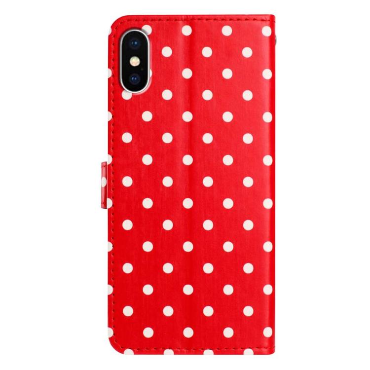 For iPhone X / XS Small Dots Pattern Vegan Leather Phone Case