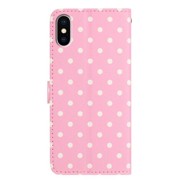 For iPhone X / XS Small Dots Pattern Vegan Leather Phone Case