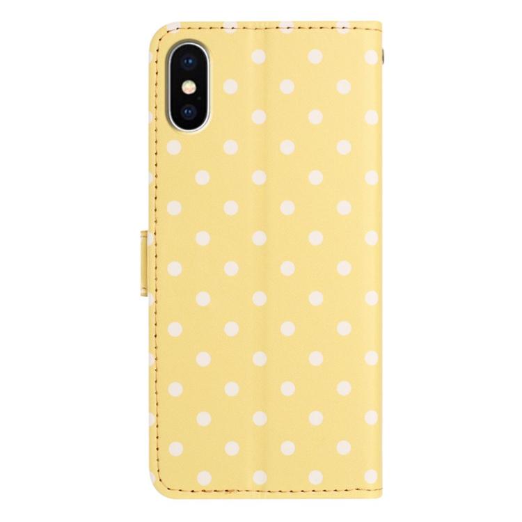 For iPhone X / XS Small Dots Pattern Vegan Leather Phone Case