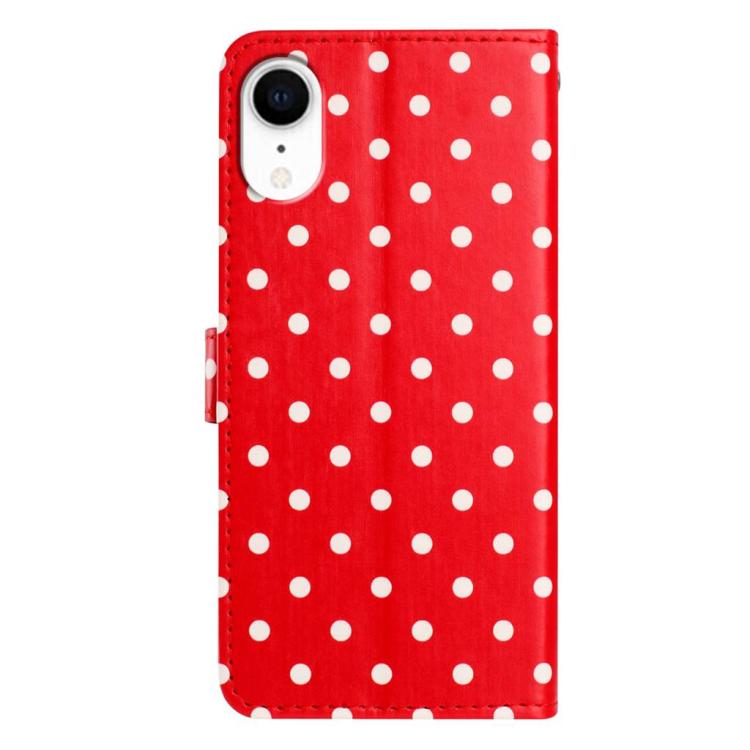 For iPhone XR Small Dots Pattern Vegan Leather Phone Case
