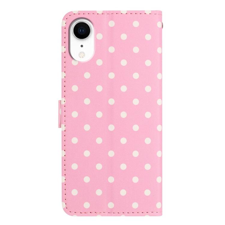 For iPhone XR Small Dots Pattern Vegan Leather Phone Case