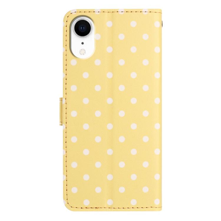 For iPhone XR Small Dots Pattern Vegan Leather Phone Case