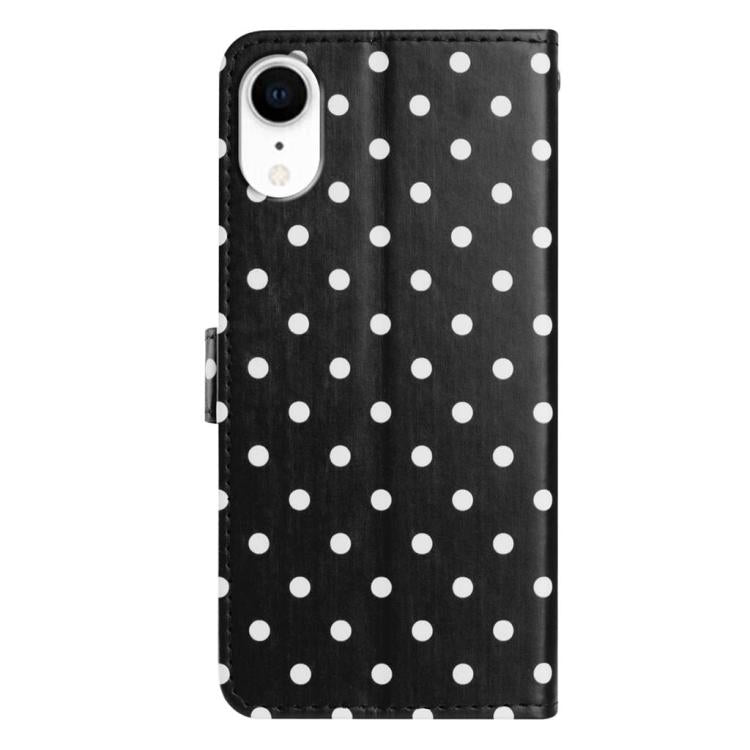 For iPhone XR Small Dots Pattern Vegan Leather Phone Case