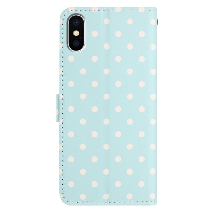 For iPhone XS Max Small Dots Pattern Vegan Leather Phone Case