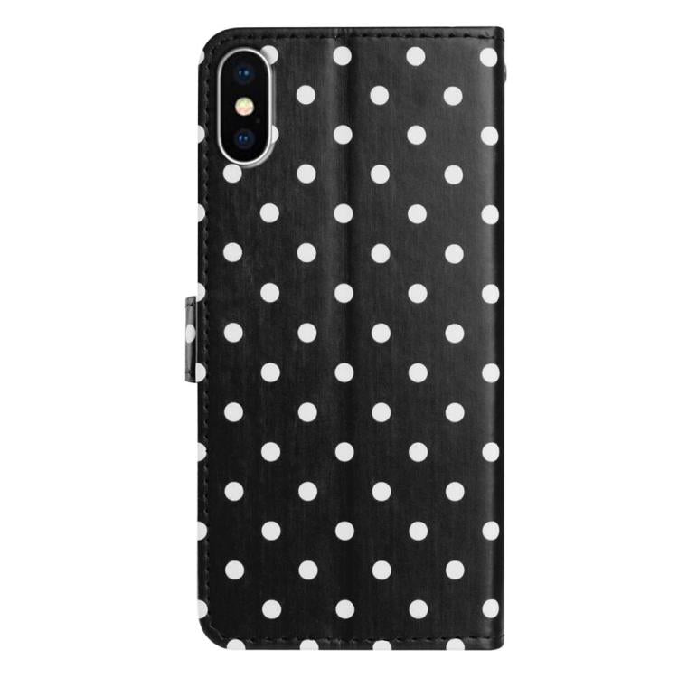 For iPhone XS Max Small Dots Pattern Vegan Leather Phone Case