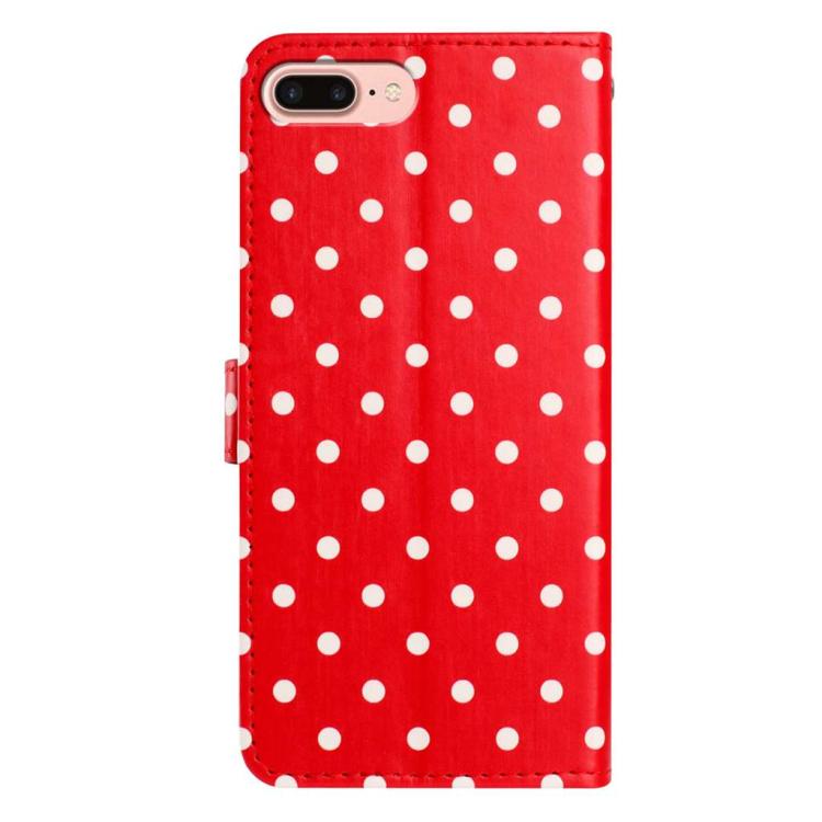 For iPhone 8 Plus / 7 Plus Small Dots Pattern Vegan Leather Phone Case
