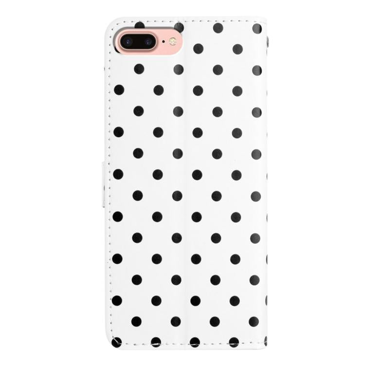 For iPhone 8 Plus / 7 Plus Small Dots Pattern Vegan Leather Phone Case