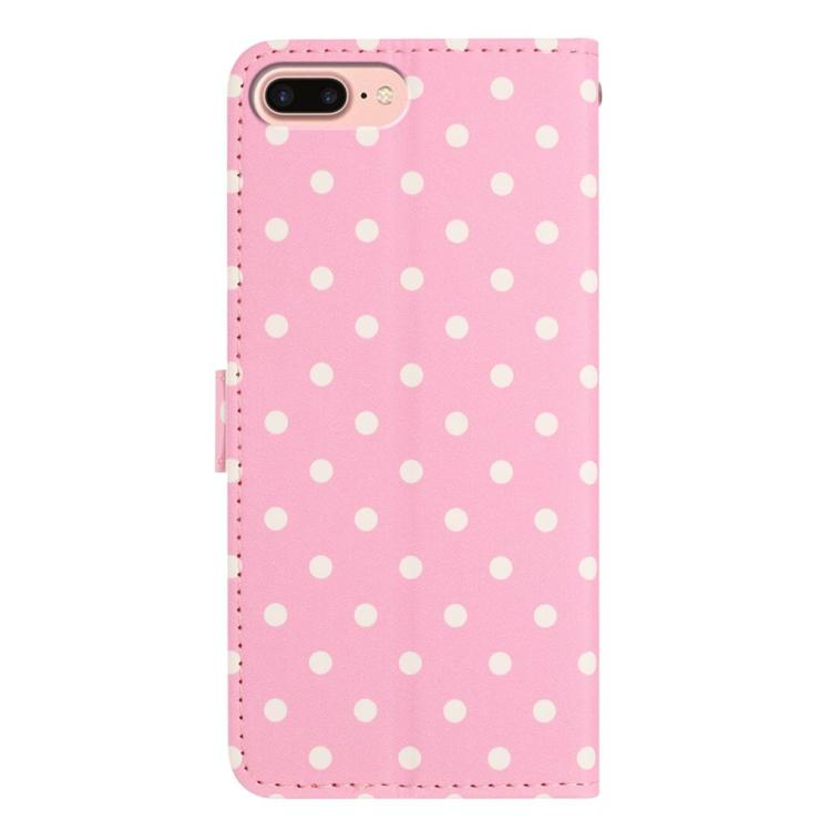 For iPhone 8 Plus / 7 Plus Small Dots Pattern Vegan Leather Phone Case