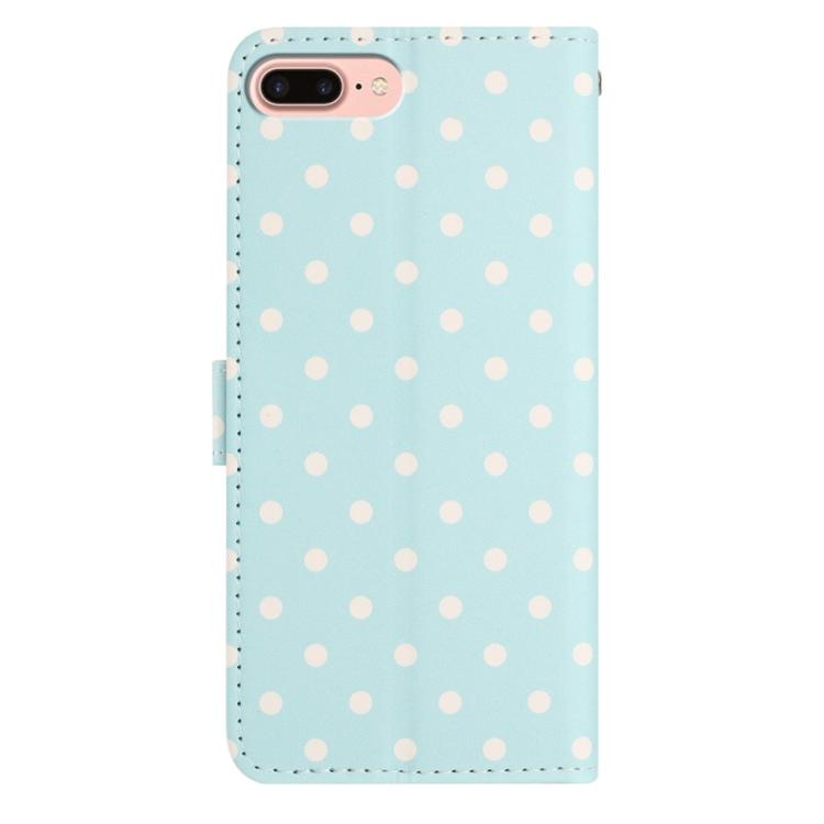 For iPhone 8 Plus / 7 Plus Small Dots Pattern Vegan Leather Phone Case