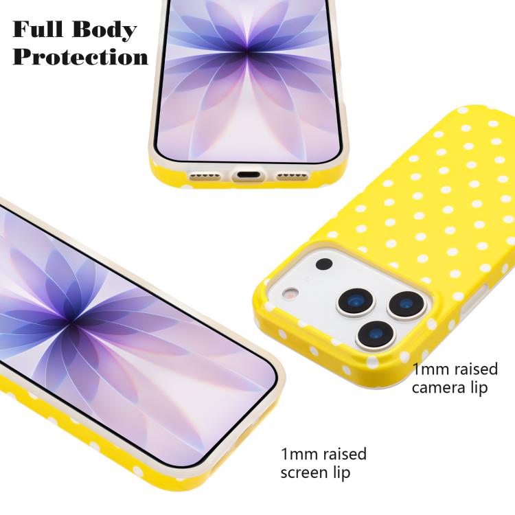 For iPhone 17 Pro Max IMD Colorful Dots Pattern TPU Full Coverage Phone Case