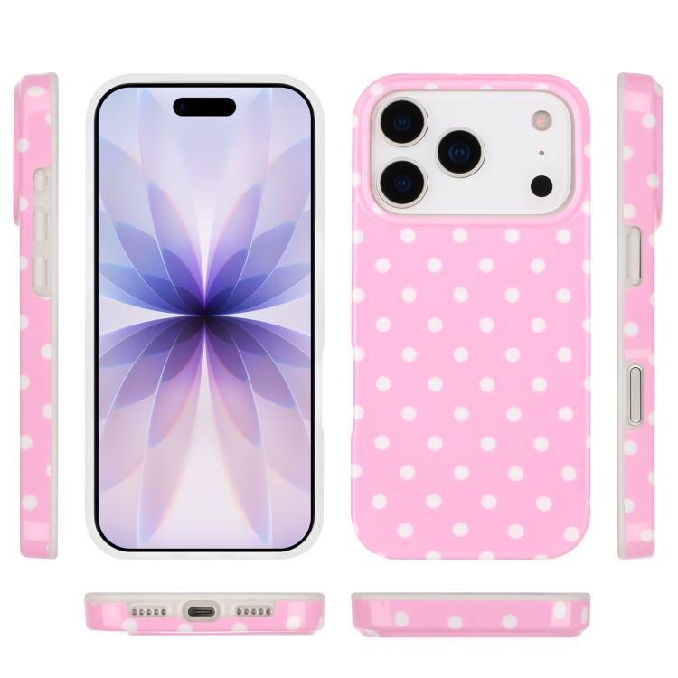 For iPhone 17 Pro IMD Colorful Dots Pattern TPU Full Coverage Phone Case