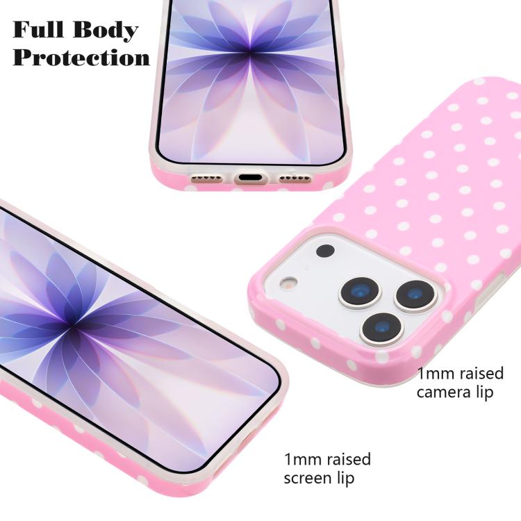 For iPhone 17 Pro IMD Colorful Dots Pattern TPU Full Coverage Phone Case