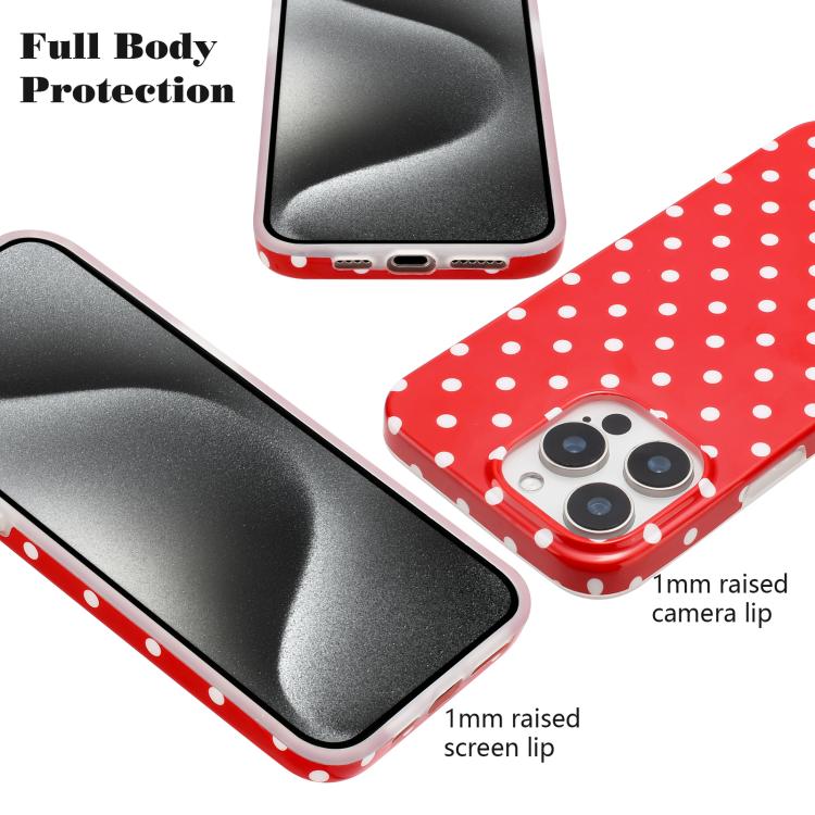 For iPhone 16 Pro IMD Colorful Dots Pattern TPU Full Coverage Phone Case