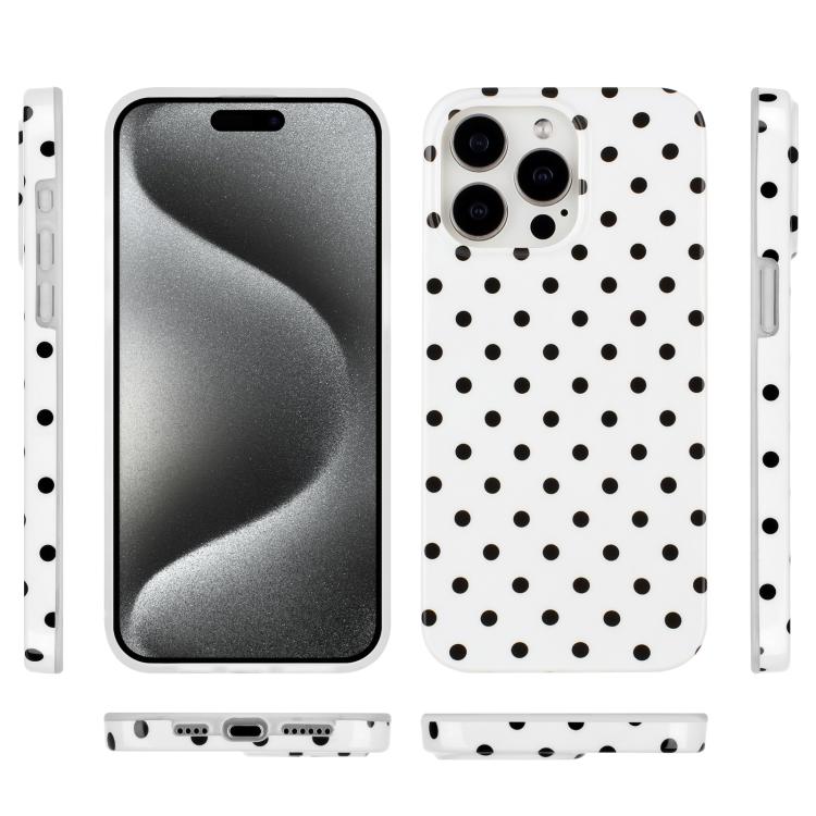 For iPhone 16 Pro IMD Colorful Dots Pattern TPU Full Coverage Phone Case