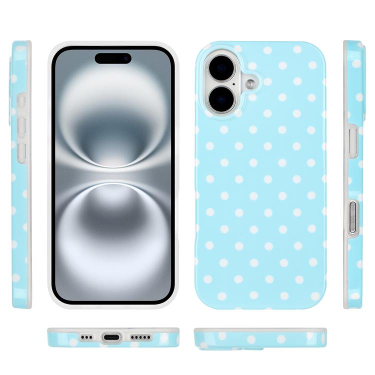 For iPhone 16 Plus IMD Colorful Dots Pattern TPU Full Coverage Phone Case