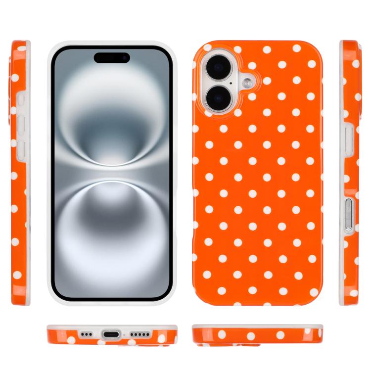 For iPhone 16 IMD Colorful Dots Pattern TPU Full Coverage Phone Case