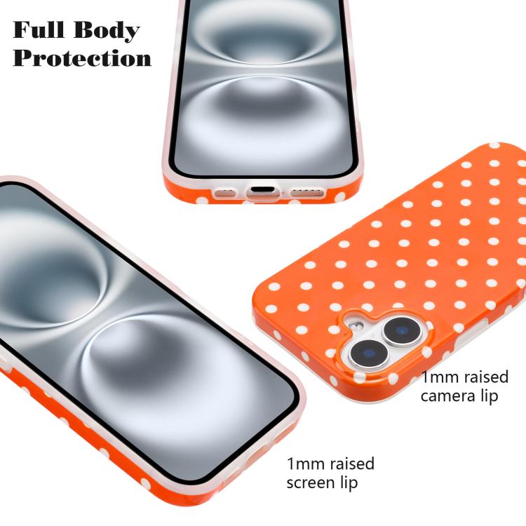For iPhone 16 IMD Colorful Dots Pattern TPU Full Coverage Phone Case